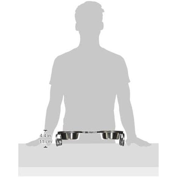 NWT QT Dog unisex Pet 1-Quart Classic Stand, Silver-Size 4-Inch - Picture 3 of 3